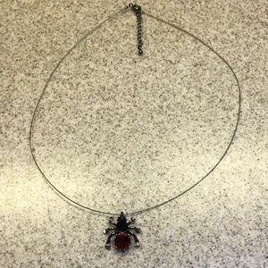 Spider Necklace Black/Red wire Necklace